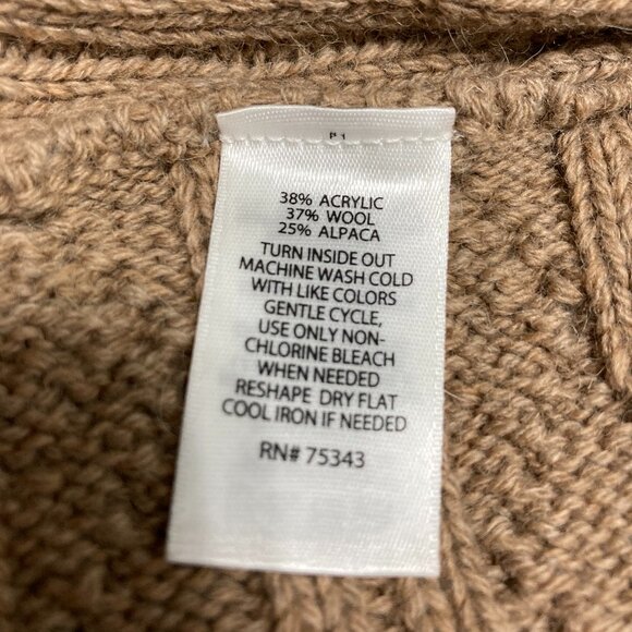 NWT MAX STUDIO Sweater Alpaca Wool Blend Duster Cardigan Cable Open Front M/M - Picture 7 of 9